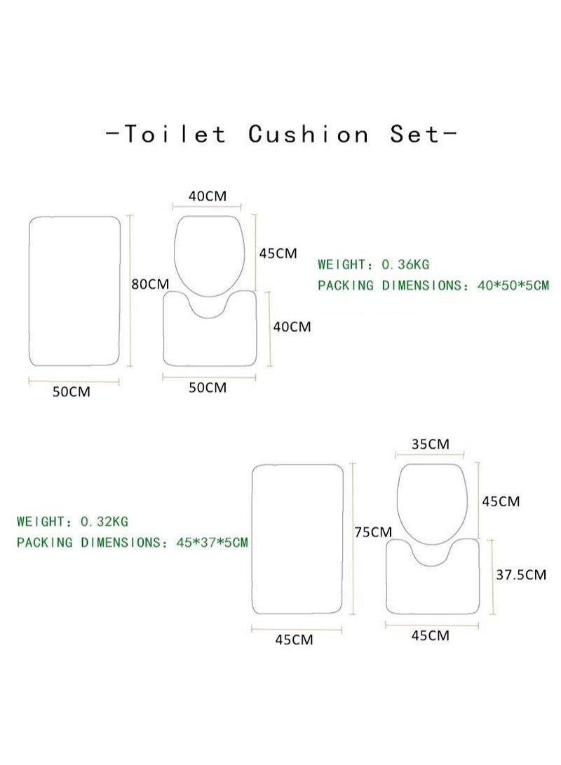 Bluejw Marble Bathroom Rug Set,3 Pieces Bath Mats Set For Bathroom,Vintage Style Non-Slip Washable Cover Floor Rug Decorations For Kitchen Bathroom Bedroom - Image 5