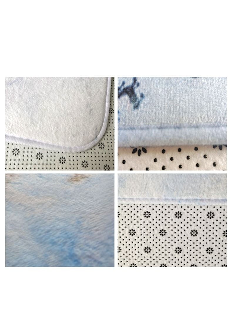 Bluejw Marble Bathroom Rug Set,3 Pieces Bath Mats Set For Bathroom,Vintage Style Non-Slip Washable Cover Floor Rug Decorations For Kitchen Bathroom Bedroom - Image 4