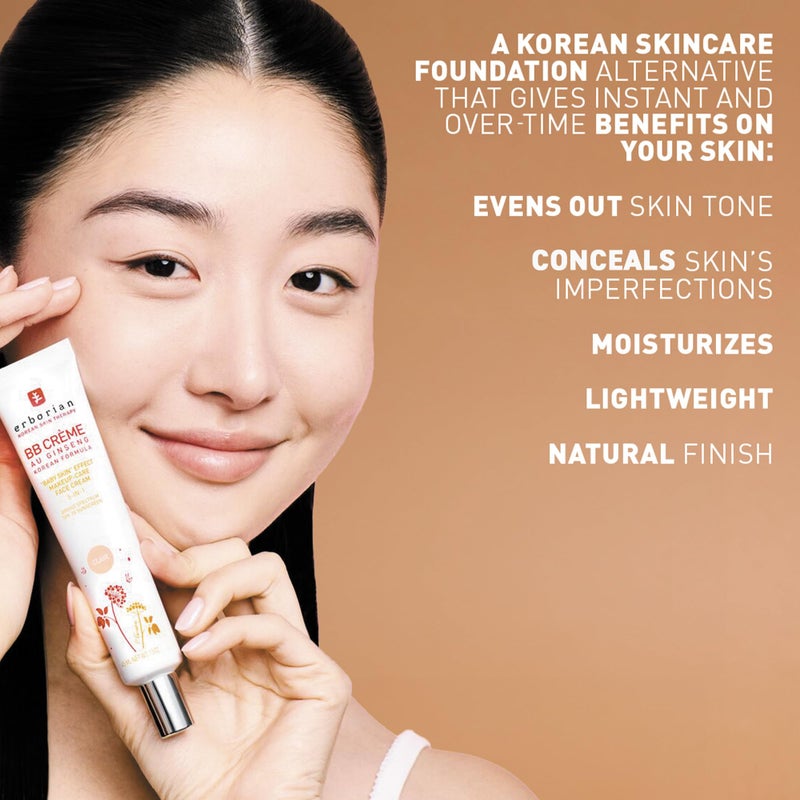 Erborian BB Cream with Ginseng, Fair (Clair) - Lightweight Buildable Coverage with SPF 20 & Ultra-Soft Matte Finish Minimizes Pores & Imperfections - Korean Face Skincare - 0.5 Oz - Image 3