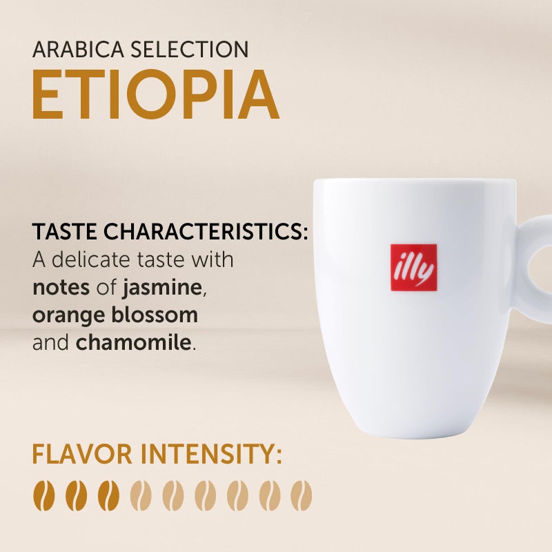 illy Arabica Selections Ethiopia Whole Bean Coffee, 100% Arabica Bean Single Origin Coffee, Light Roast with Notes of Jasmine, All-Natural, No Preservatives, 8.8 Ounce Can (Pack of 1) - Image 2