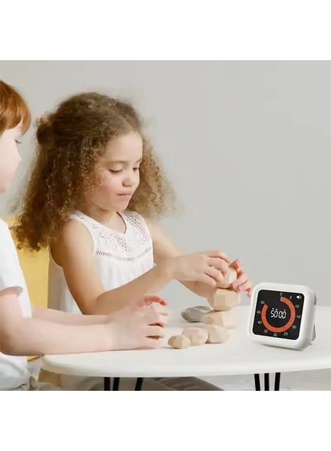 مؤقت دوار ذكي صامت ومرئي تناظري للأطفال والكبار مع عداد ساعات تنبيه اختياري للمطبخ وغرفة القراءة الداخلية - Image 2