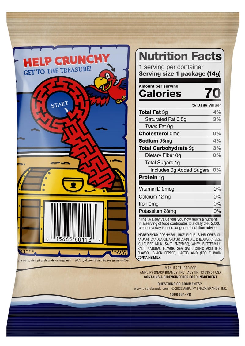 Pirate's Booty Aged White Cheddar Cheese Puffs, Gluten-Free, Kids Snacks, 0.5oz (24ct) - Image 2