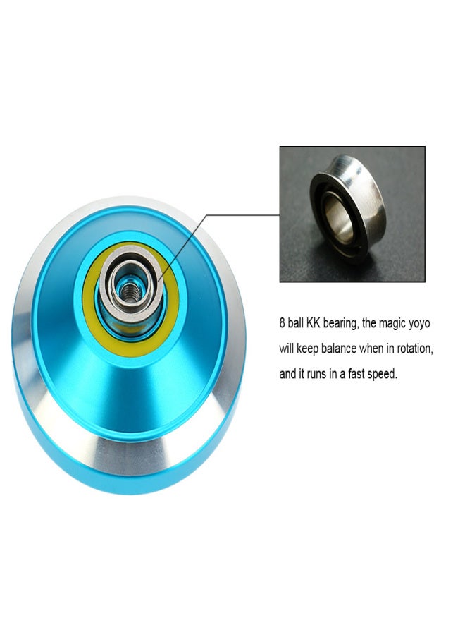 Magic Yoyo Professional Magic Yoyo N8 Aluminum Alloy Metal Yoyo 8 Ball KK Bearing with Spinning String for Kids Blue - Image 5