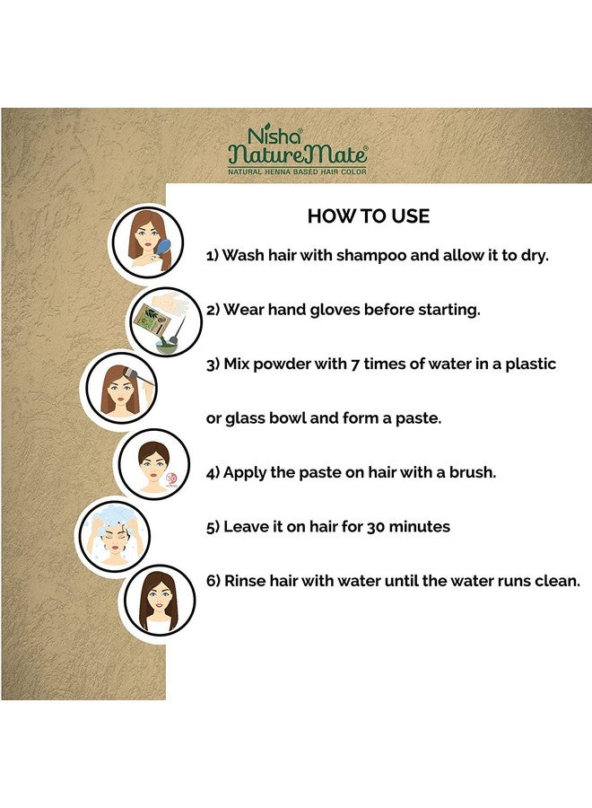 نيشا صبغة شعر نيشا نيتشر ميت القائمة على الحناء خالية من الأمونيا 100% حماية عشبية ولمعان قوي يدوم طويلاً، 180 جرام (60 جرام × 3 عبوات، أسود طبيعي) - Image 5