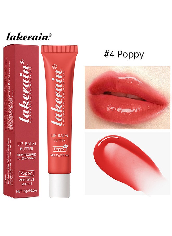 lakerain - Lip Balm Butter, Hydrating Lip Balm With Glossy Finish, Moisturizing Lip Balm Care For Soft And Smooth Lips, Lip Treatment For Dry, Chapped Lips (Poppy) - Image 1