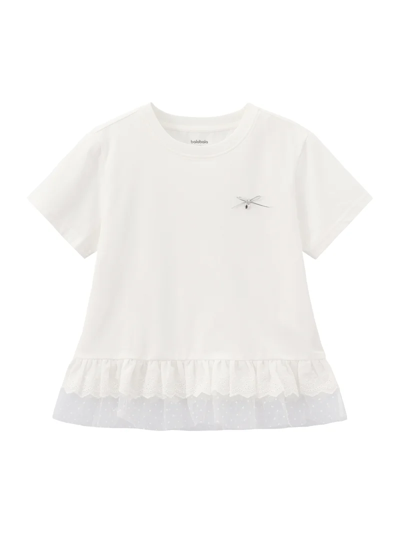 Balabala  Kids Girls Round v-neck short-sleeved T-shirt for Women | Best Price UAE