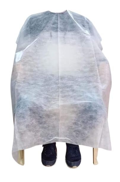 Adaamya 100 Pcs Mens and Womens Disposable Apron Sheet for Hair Dyeing and Cutting White - Image 1
