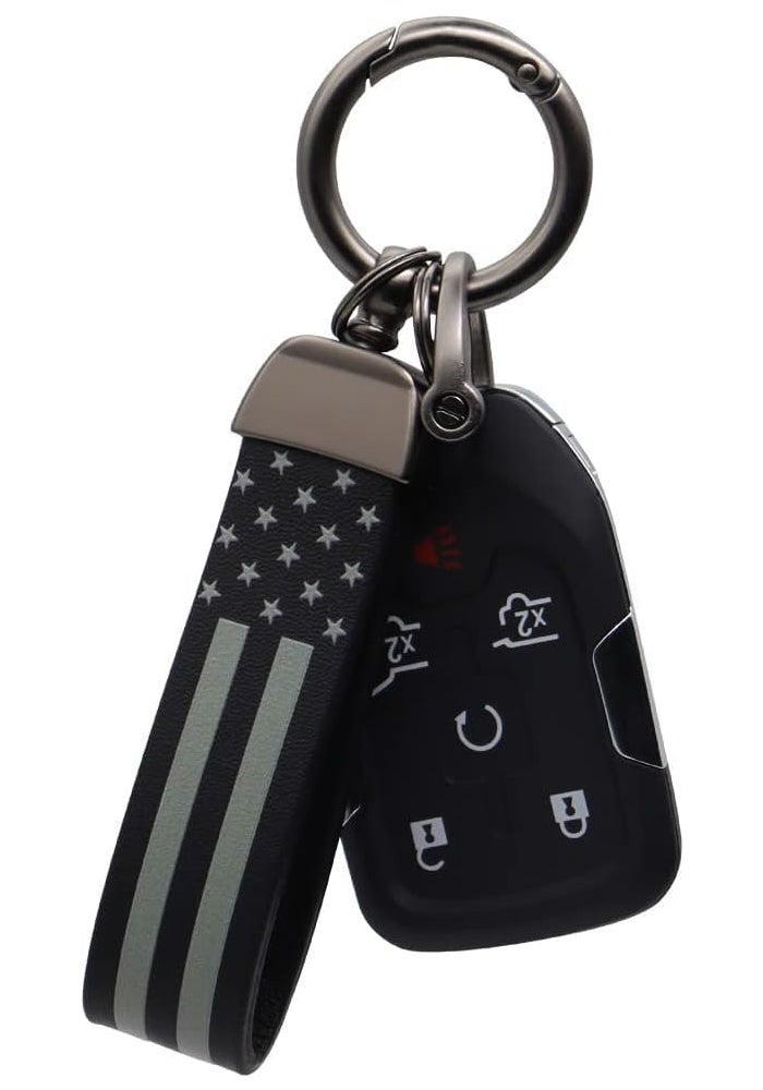 Elegananccy Black American USA Flag Car Keychain with Zinc Alloy Ring - Image 5