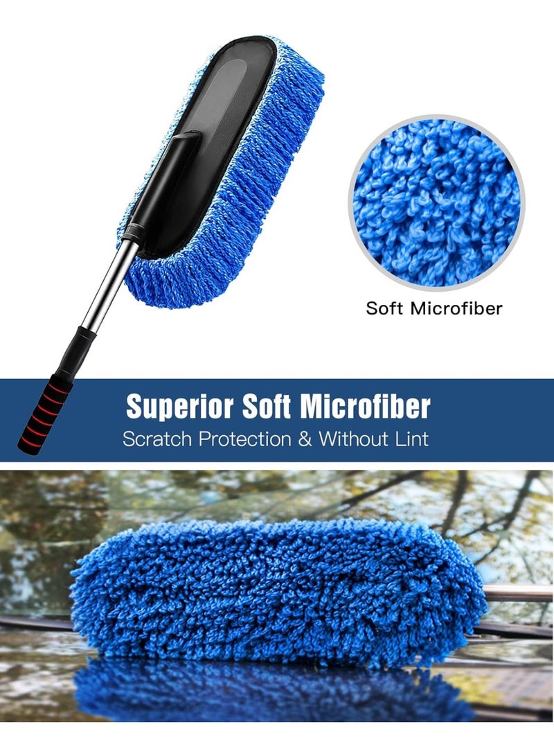 Car Duster 2Pcs Set , Car Cleaning Brush Mop,Extendable Long Handle Microfiber Car Duster Exterior Scratch Free Car Cleaning Tool, Car Dust Brush for Truck, Pickup, SUV, RV, Motorcycle, Boats and Home Cleaning Bundle - Image 5
