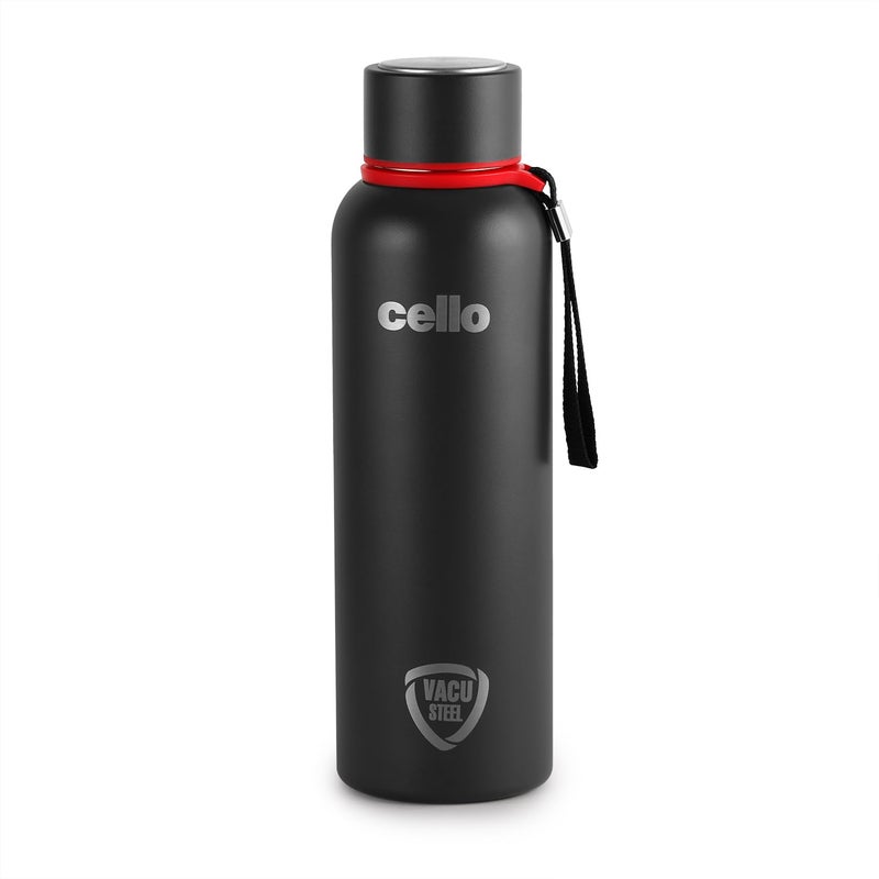 Cello Cello Duro Kent Thermosteel Flask with DTP Coating, 750ml, Black | 24 Hours Hot and Cold Stainless Steel Bottle | Flask for Tea Coffee | Ideal for Office, Gym, Home, Hiking, Trekking, Travel Bottle  - Image 1