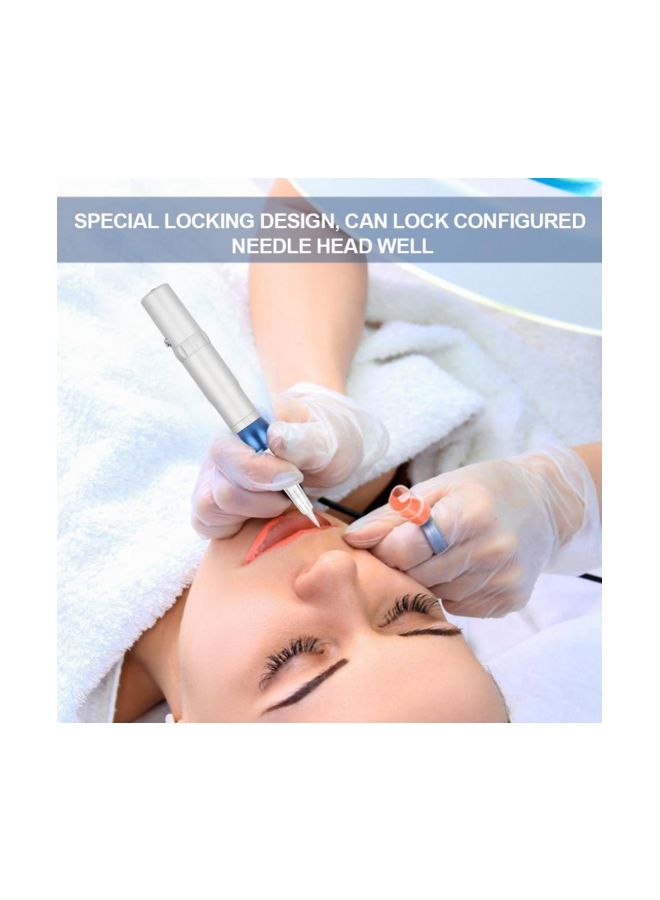 مجموعة ماكينة تاتو الحواجب والشفاه أبيض/أزرق - Image 3