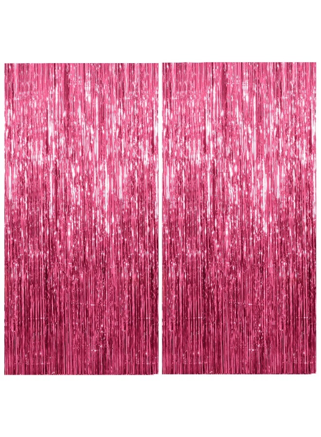 Mordely Metallic Foil Fringe Curtain, Shiny Tinsel Backdrop with Adhesive Strip, 3.3 x 6.5 FT for Birthday, Wedding & Graduation - Image 1