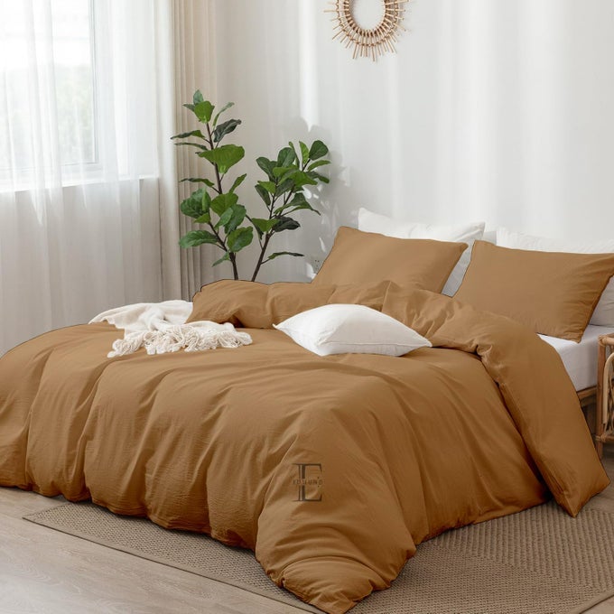 BRUSHED MICROFIBER KING SIZE DUVET COVER SETCOMFORTER COVERRAJAI COVERBLANKET COVER 92X106 INCH QUILT COVER KING SIZE WITH ZIPPER PILLOW COVER BEIGE