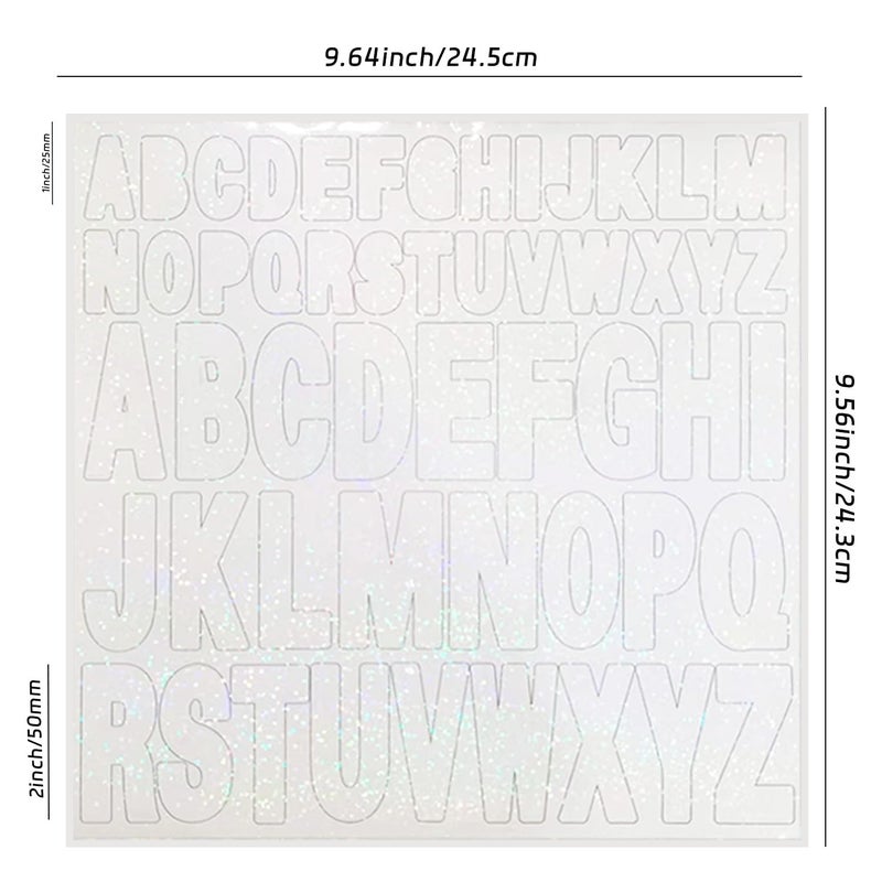 Starboling Letter Stickers,2 Inch+1 Inch White Alphabet Sticker,Self Adhesive Vinyl for Crafts Outdoor Sign Wall Mailbox Windows Doors Car posterboard - Image 2