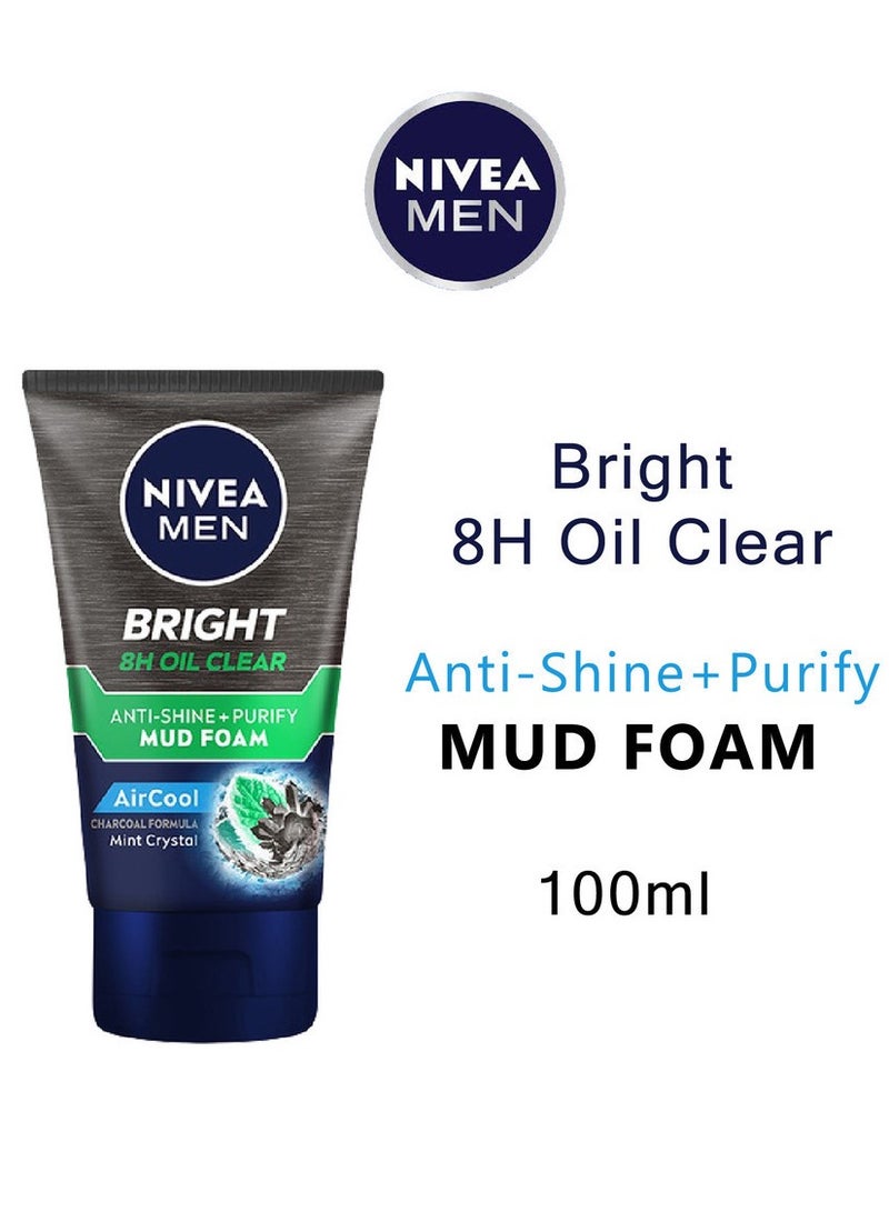 NIVEA MEN زيت مضيء 8 ساعات خالي من اللمعان + رغوة طين نقية بتركيبة فحم مريحة بالنعناع 100 مل - Image 2