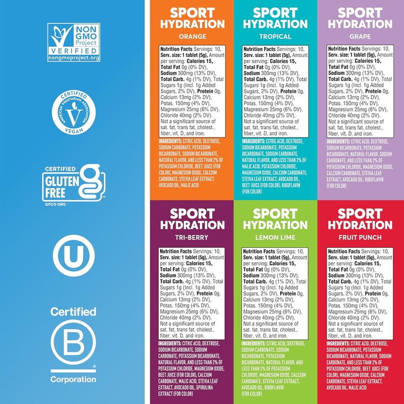 Nuun أقراص إلكتروليت نون الرياضية مع المغنيسيوم والكالسيوم والبوتاسيوم والكلوريد والصوديوم خالية من الغلوتين نباتية بنكهات مختلطة 6 عبوات 60 حصة إجمالية - Image 5