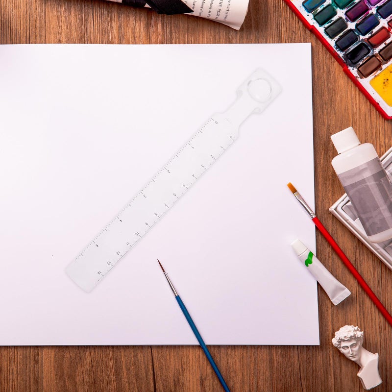 مجموعة مساطر رسم متعددة الوظائف من قطعتين مع عدسة مكبرة ومقياس سنتيمتر للمسودات والحرف اليدوية في الفصل الدراسي - Image 5