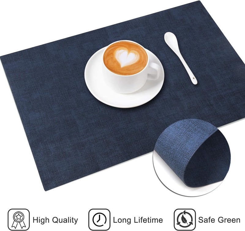 BS B&S Reversible Rectangular Knitted Placemat - Dark Grey & Deep Blue - Image 2