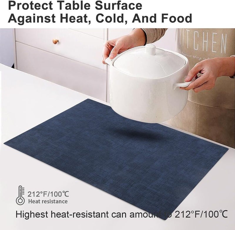 BS B&S Reversible Rectangular Knitted Placemat - Dark Grey & Deep Blue - Image 5