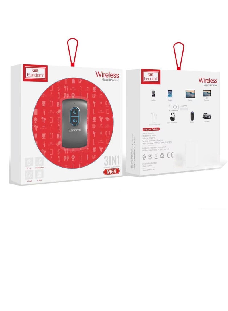 Earldom 3 in 1 wireless music receiver With TF slot plug and play HD audio playback - Image 4