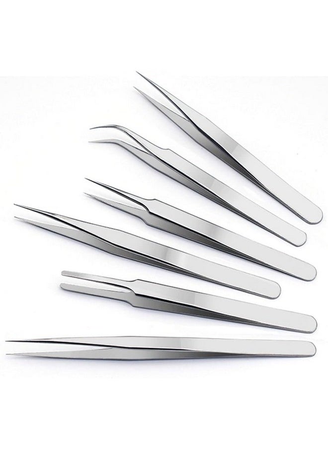 DIY Crafts 11986 6295 Antistatic Tweezer Maintenance Tools Kits Tweezer Multicolor 6 Piece 