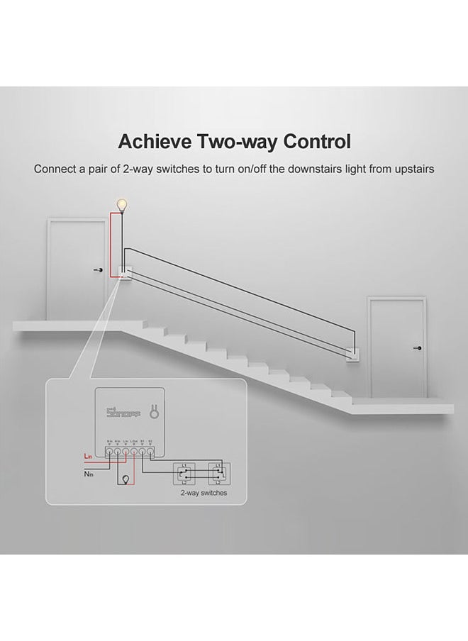 SONOFF - MINI R2 DIY Two Way Smart Switch, Small Body Remote Control WiFi Switch, Support An External Switch, Work With Home/Nest IFTTT and Alexa - Image 1