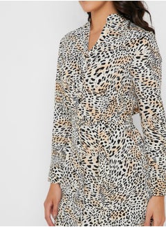 DOROTHY PERKINS Leopard Print Tie Waist Shirt Dress  - Image 3