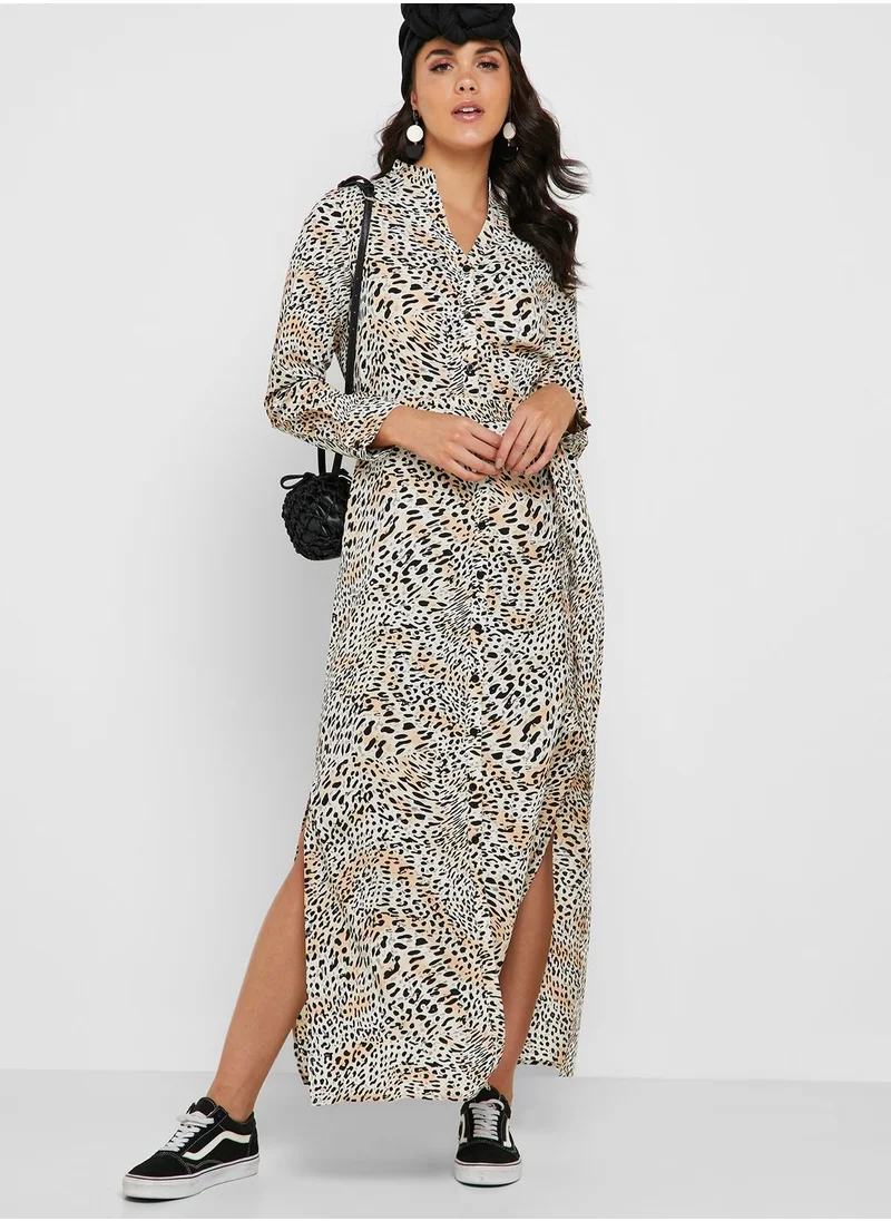 DOROTHY PERKINS Leopard Print Tie Waist Shirt Dress