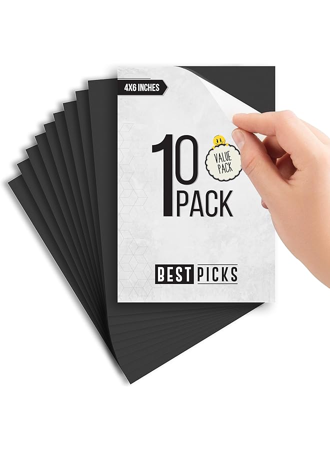 BESTPICKS Adhesive Magnetic Sheets, 4 x 6 Inches, 10 Pack, Magnetic Sheets with Adhesive Backing, Magnetic Sheets, Flexible Magnetic Sheet, Picture Magnets, Cuttable Magnetic Sheets - Image 1