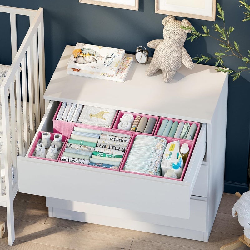 NEATERIZE Drawer Organizer Set of 12 Pink - Nursery, Bedroom, Closet Organizer & Storage - Image 4