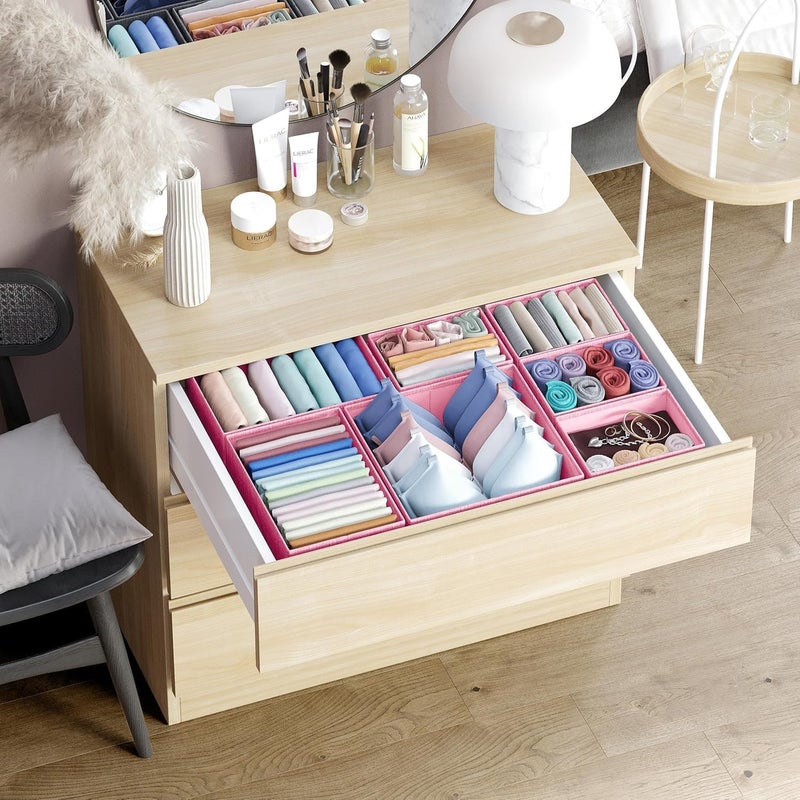 NEATERIZE Drawer Organizer Set of 12 Pink - Nursery, Bedroom, Closet Organizer & Storage - Image 5