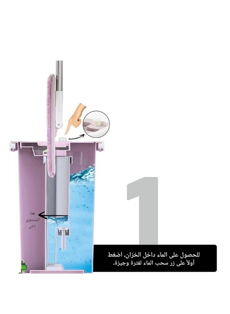 vip ahmet VIP Ahmet Self-Cleaning Mop System with Dual Chamber Bucket, Wash and Dry Function, Cafe Color, 100% Clean Water Technology, Made In Turkey  - Image 3