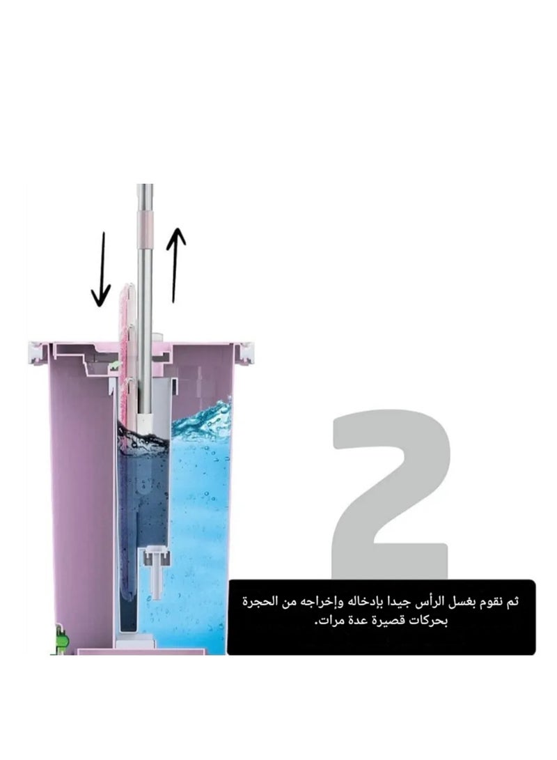 vip ahmet VIP Ahmet Self-Cleaning Mop System with Dual Chamber Bucket, Wash and Dry Function, Cafe Color, 100% Clean Water Technology, Made In Turkey  - Image 4