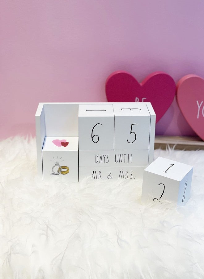 Rae Dunn Countdown Calendar - 9 Piece Wedding Countdown Block Set for Recently Engaged Women and Men - Engagement Gift for Couples, Bride to Be Gifts for Her - Count Down Birthday, Anniversary - Image 4