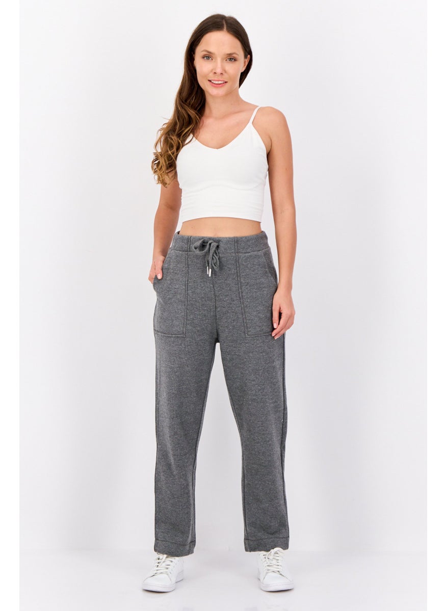 ESPRIT Women Regular Fit Straight Leg Heather Sweatpants, Grey  - Image 2