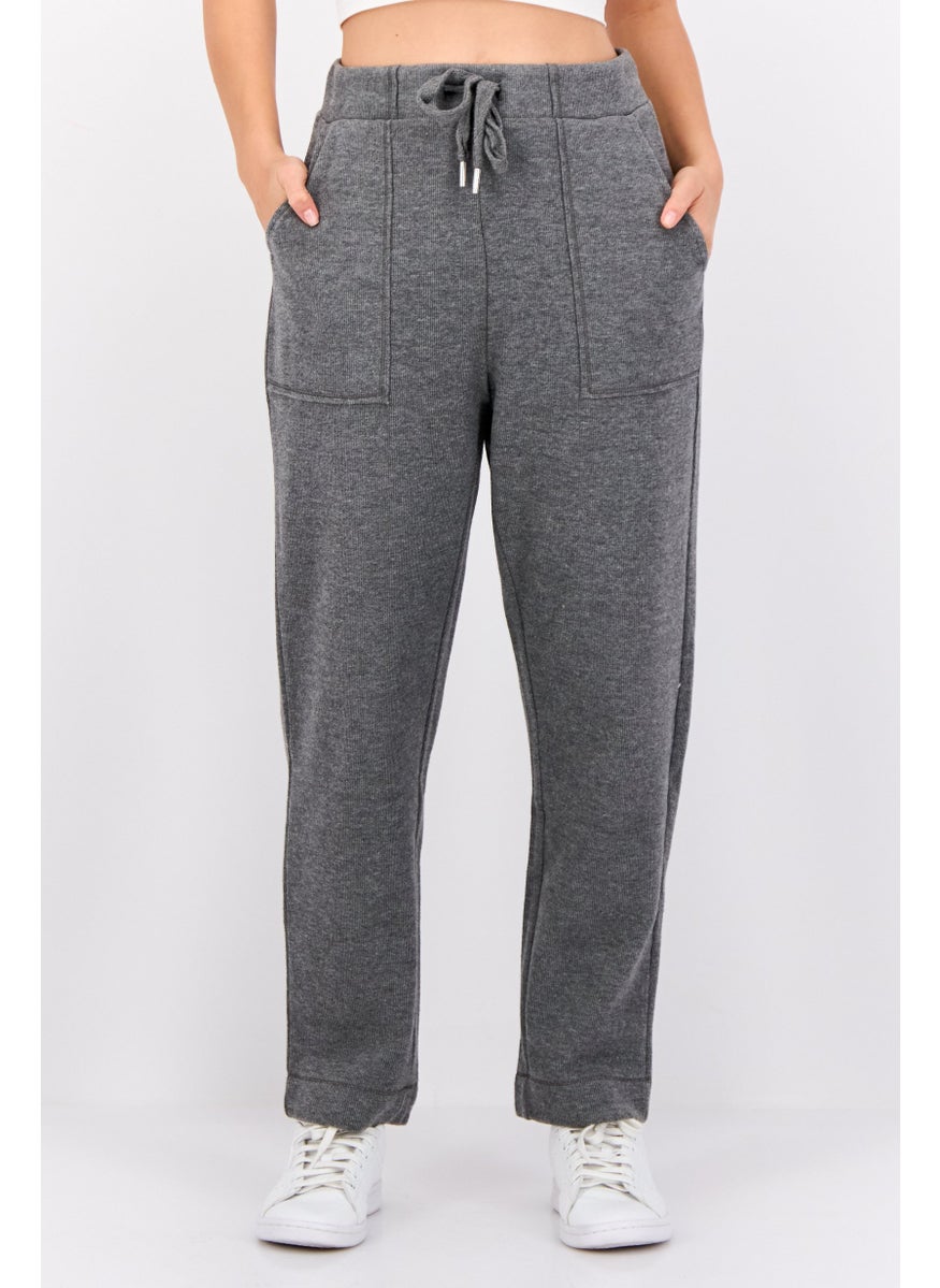 ESPRIT Women Regular Fit Straight Leg Heather Sweatpants, Grey  - Image 1