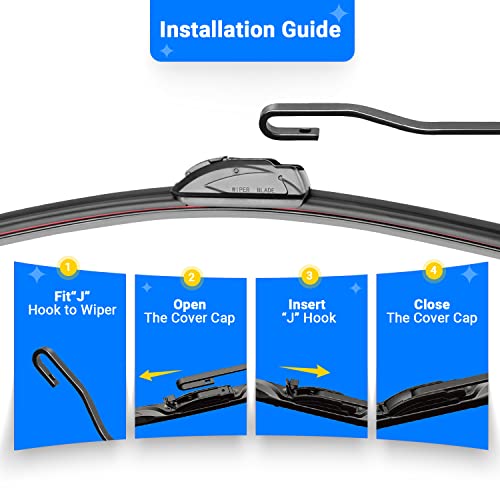 RAINTOK Windshield Wiper Blades Replacement for 1999-2004 Honda Odyssey / 1999-2003 Lexus RX300 Original Factory Quality Front Rear Wipers Blade Set for My Car - 24" 21" 16" - Image 4