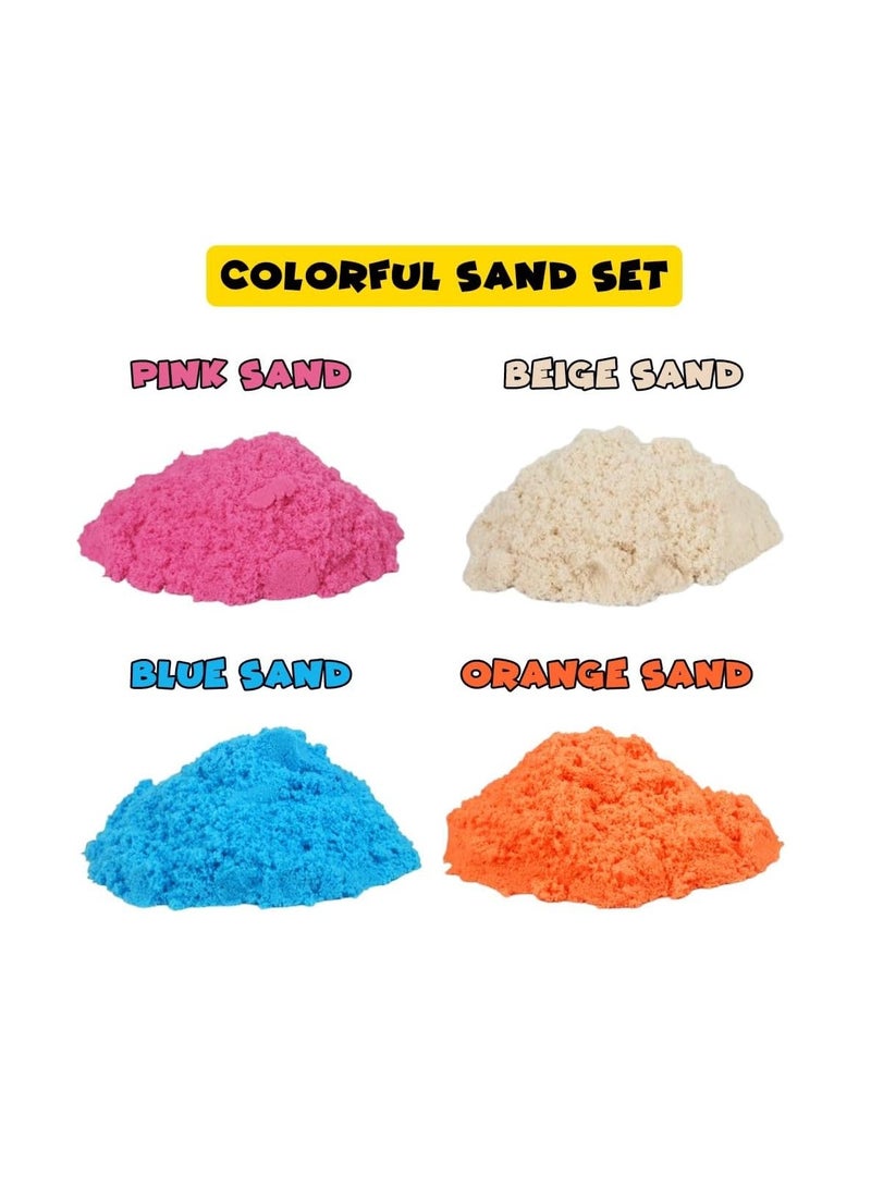 UKR Magical Moldable Sand Kit – 908g Colorful Craft Toys for Kids with Hamburger Molds & Tools – Sensory DIY Educational Set for Indoor & Outdoor Play (Food Fun) - Image 3