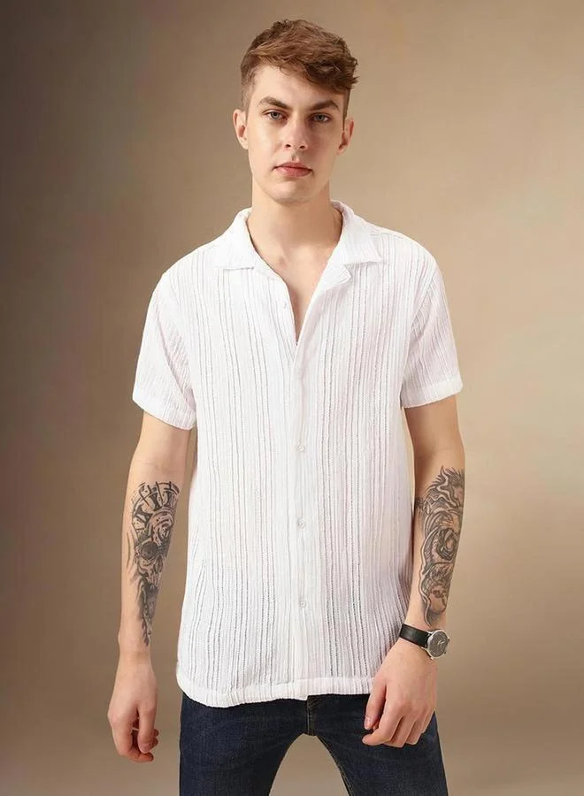 Dennis Lingo Button-Down Collar Plain Short Sleeve Shirt by Styli