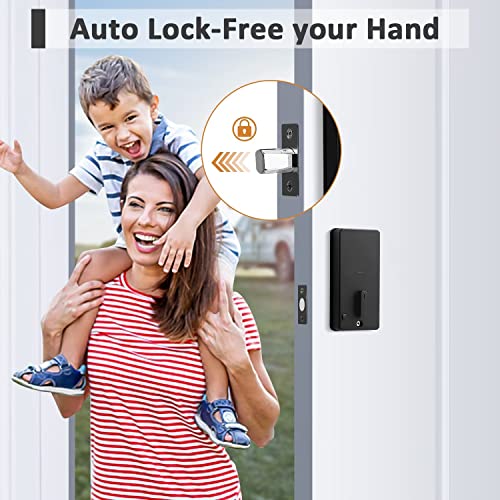 Tinewa Fingerprint Entry Door Lock, Exterior Smart Door Lock for Home & Apartment, Electronic Code Keypad Deadbolt with Keys, Black Locks for Front Door, Auto Lock, Anti-Peeping Password, App Control - Image 4