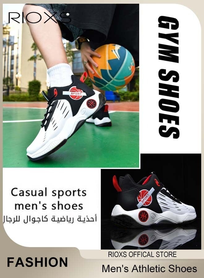 RIOXS Men's Athlesiure Shoes, Classic Style Basketball Shoes, Comfort Breathable Running Shoes for Men, Fashion Tennis Basketball Sneakers Athletic Shoes, Lightweight Gym Shoes, Non-Slip Trainers for Jogging Hiking and Outdoor Use - Image 5