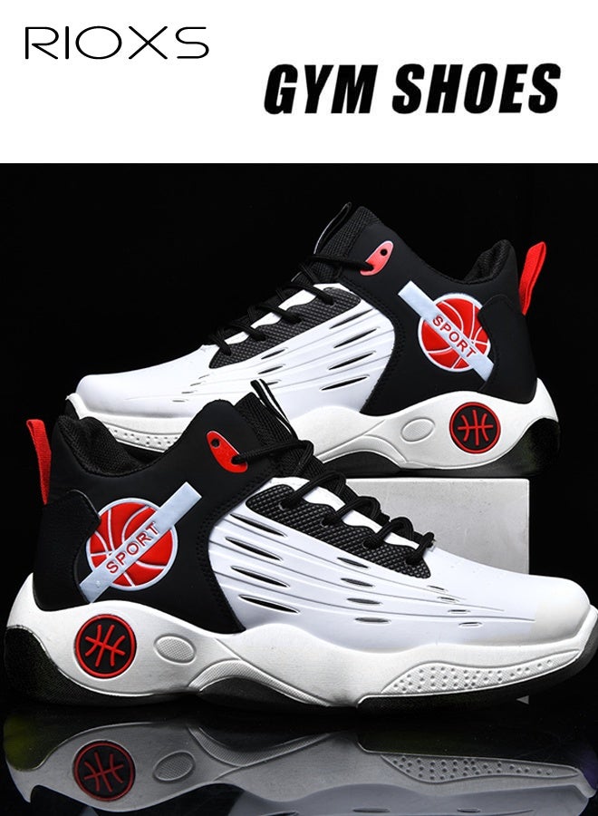 RIOXS Men's Athlesiure Shoes, Classic Style Basketball Shoes, Comfort Breathable Running Shoes for Men, Fashion Tennis Basketball Sneakers Athletic Shoes, Lightweight Gym Shoes, Non-Slip Trainers for Jogging Hiking and Outdoor Use - Image 2