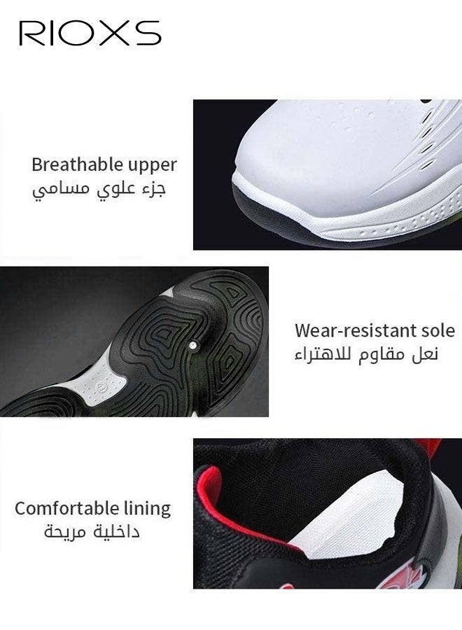 RIOXS Men's Athlesiure Shoes, Classic Style Basketball Shoes, Comfort Breathable Running Shoes for Men, Fashion Tennis Basketball Sneakers Athletic Shoes, Lightweight Gym Shoes, Non-Slip Trainers for Jogging Hiking and Outdoor Use - Image 3