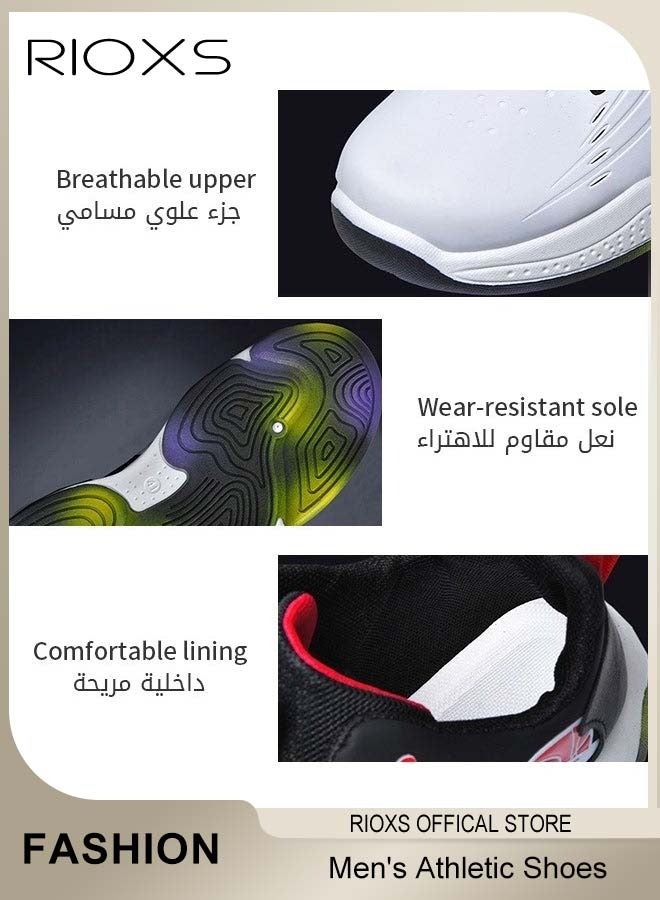 RIOXS Men's Athletic Shoes, Fashionable Trainers For Men, Lightweight Sports Shoes, Breathable Sneakers, Non-Slip Trainers, Comfort Outdoor Gym Shoes For Running Jogging Walking, Mens Athlesiure Trainers  - Image 3
