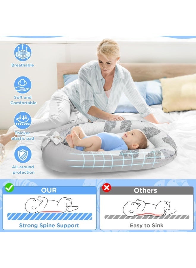 Baby Nests Lounger for Newborn, Snuggle Sleeping Bassinet for 0-24M, Lounger Portable Travel Bed Infant Co-sleeping Foldable Soft Breathable Newborn for 0-12 Months, Baby Essentials Adjustable In - Image 2