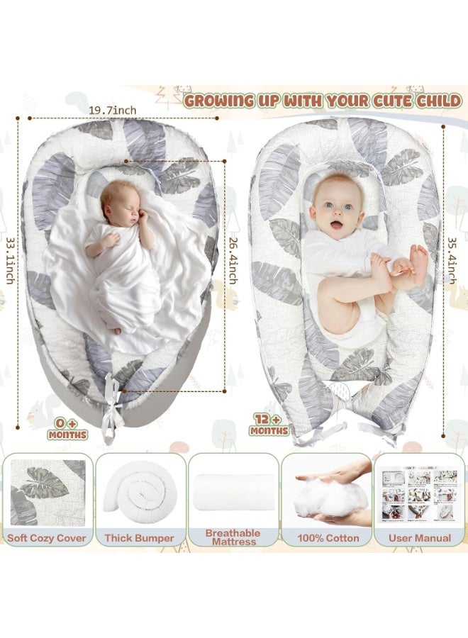 Baby Nests Lounger for Newborn, Snuggle Sleeping Bassinet for 0-24M, Lounger Portable Travel Bed Infant Co-sleeping Foldable Soft Breathable Newborn for 0-12 Months, Baby Essentials Adjustable In - Image 5