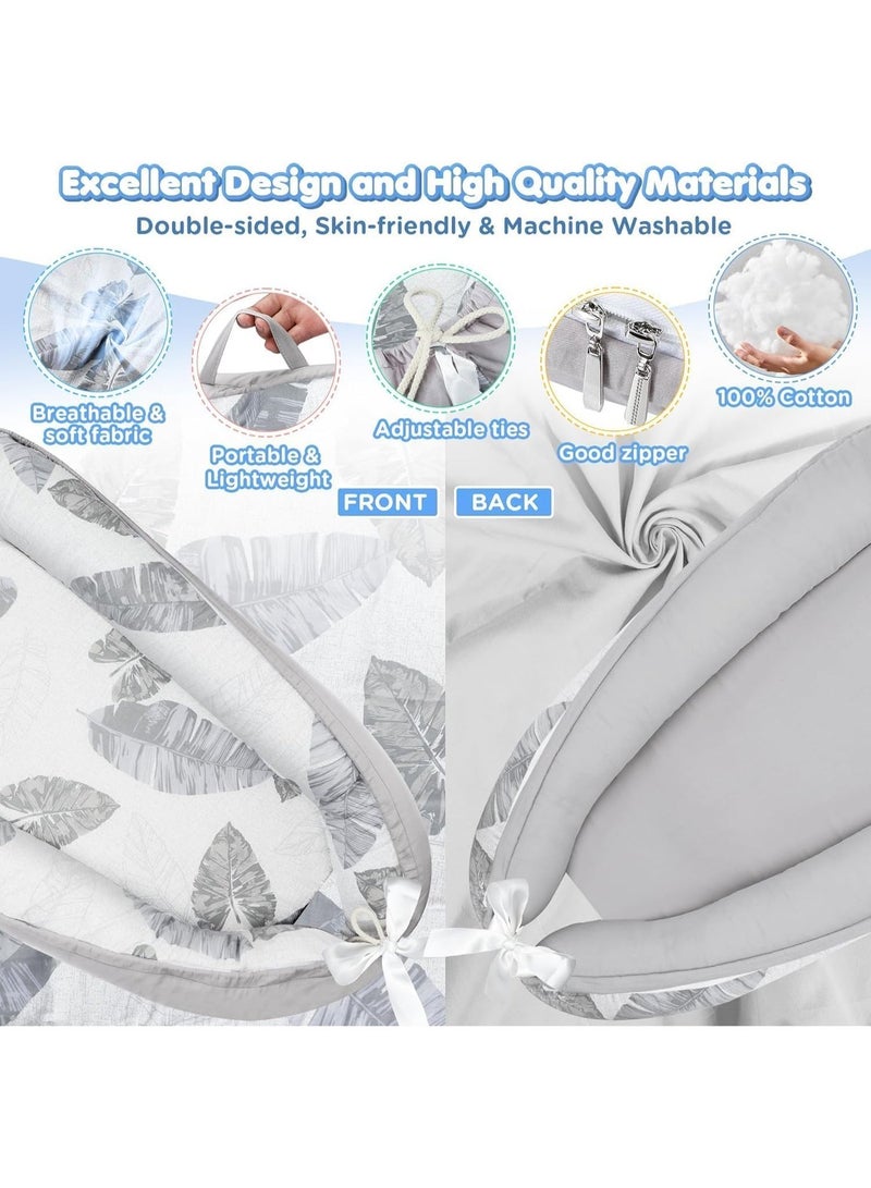 Baby Nests Lounger for Newborn, Snuggle Sleeping Bassinet for 0-24M, Lounger Portable Travel Bed Infant Co-sleeping Foldable Soft Breathable Newborn for 0-12 Months, Baby Essentials Adjustable In - Image 3