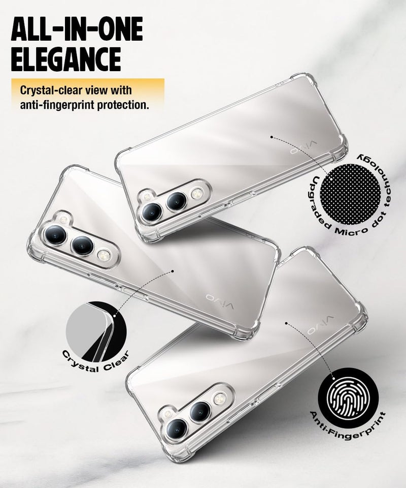 WOW IMAGINE Clear Back Cover Case for Vivo T4 lite 5G | iQOO Z10 lite 5G | Y04 4G | Y19 5G | Y19e | Shockproof Soft TPU Case | Cushioned Edges for Ultimate Protection Back Cover Case - Transparent - Image 4