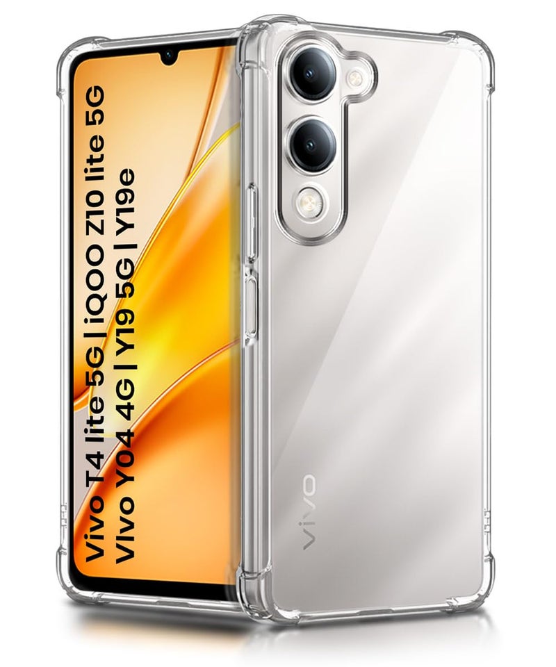 WOW IMAGINE Clear Back Cover Case for Vivo T4 lite 5G | iQOO Z10 lite 5G | Y04 4G | Y19 5G | Y19e | Shockproof Soft TPU Case | Cushioned Edges for Ultimate Protection Back Cover Case - Transparent - Image 1