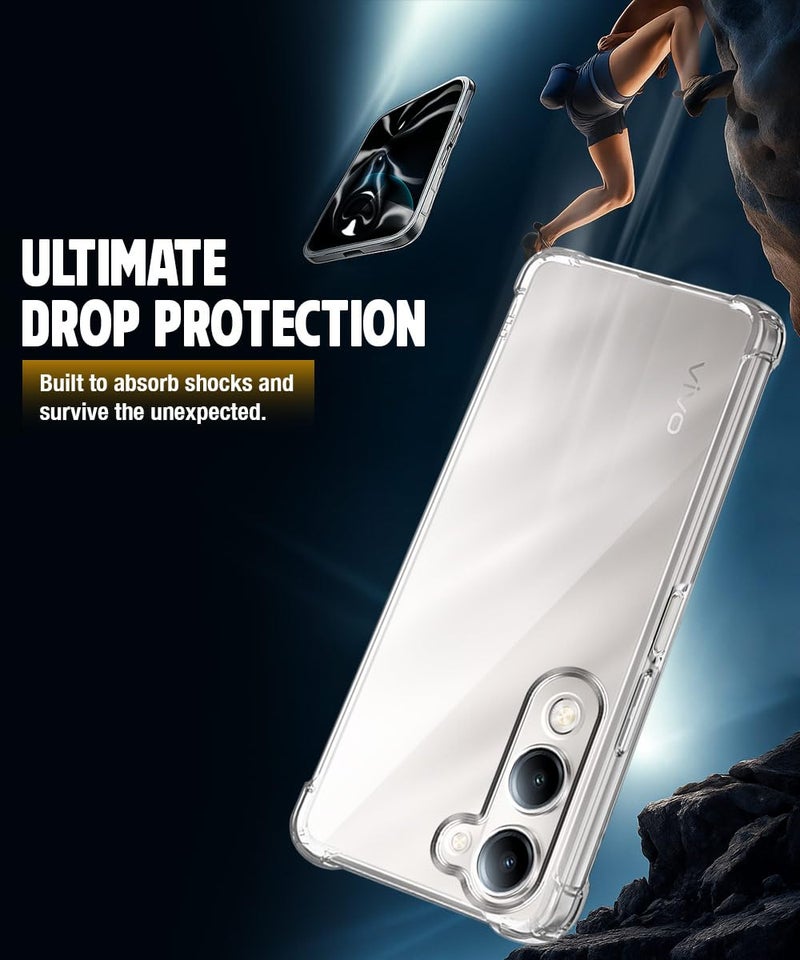 WOW IMAGINE Clear Back Cover Case for Vivo T4 lite 5G | iQOO Z10 lite 5G | Y04 4G | Y19 5G | Y19e | Shockproof Soft TPU Case | Cushioned Edges for Ultimate Protection Back Cover Case - Transparent - Image 3